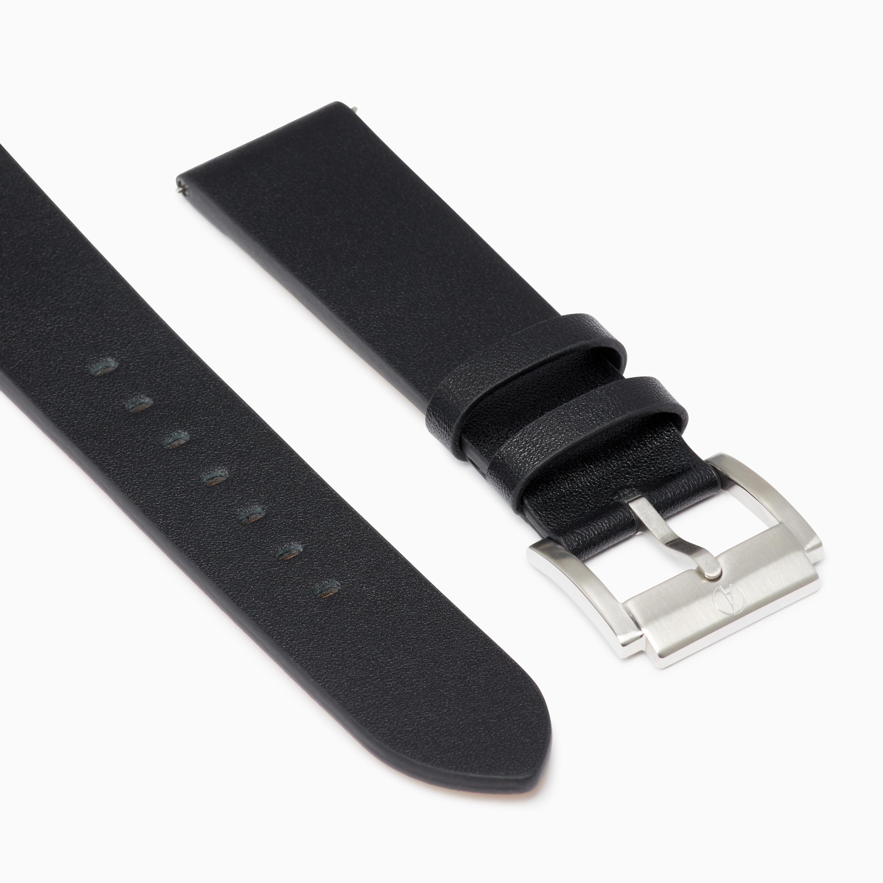 Origin Black Leather 22mm Strap