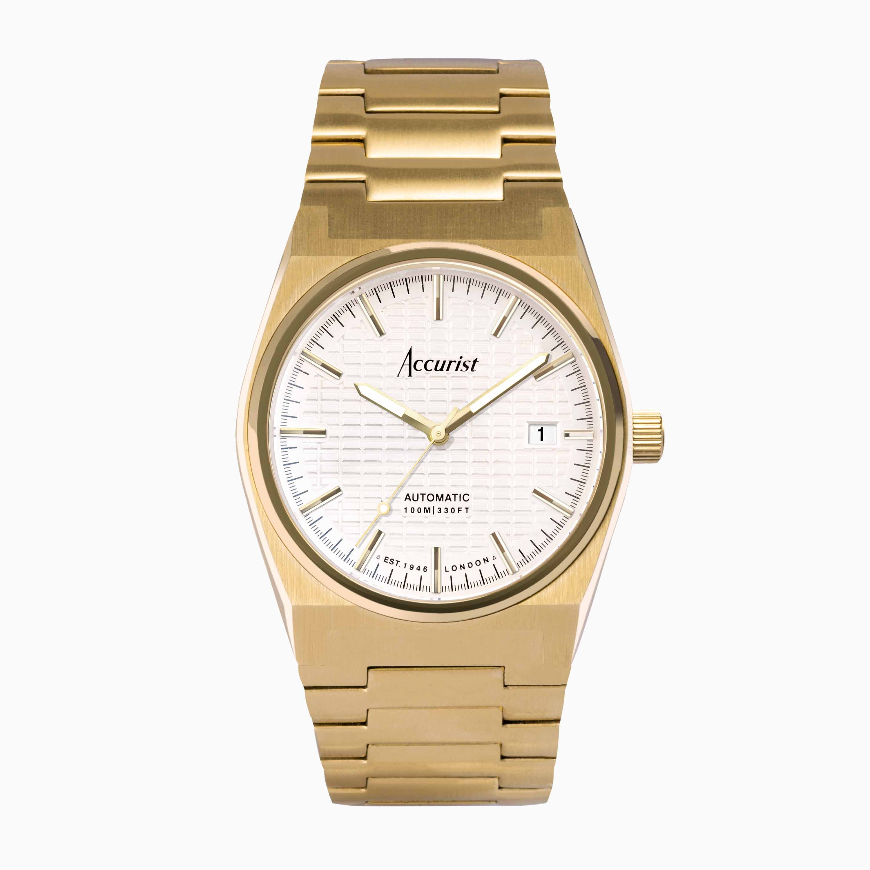 Accurist 21 jewels gold watch sale